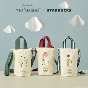 Starbucks Asia Mofusand kittens canvas cup carrier BNWT